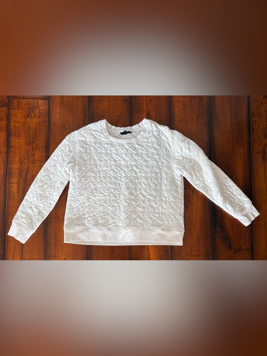 Jane and Delancey Tops - Jane and Delancey White Heart Quilted Crewneck Sweatshirt